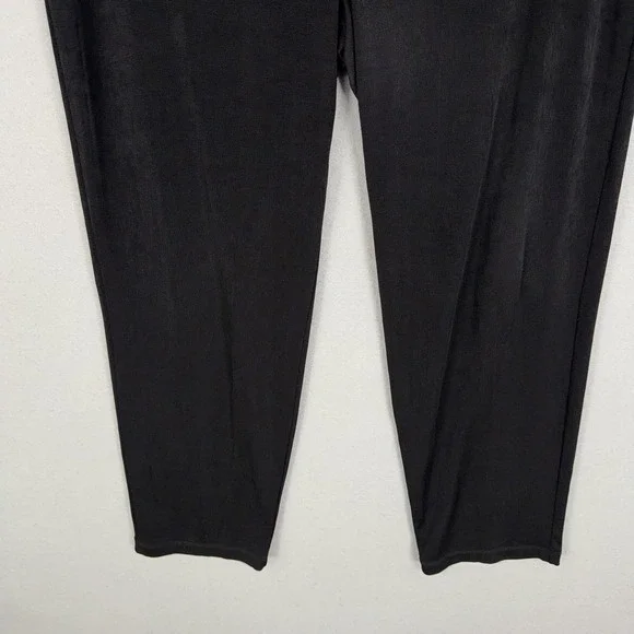 Chicos Pants Womens XL Black Pull On Stretch Straight Leg Acetate Blend Travel - Picture 3 of 16